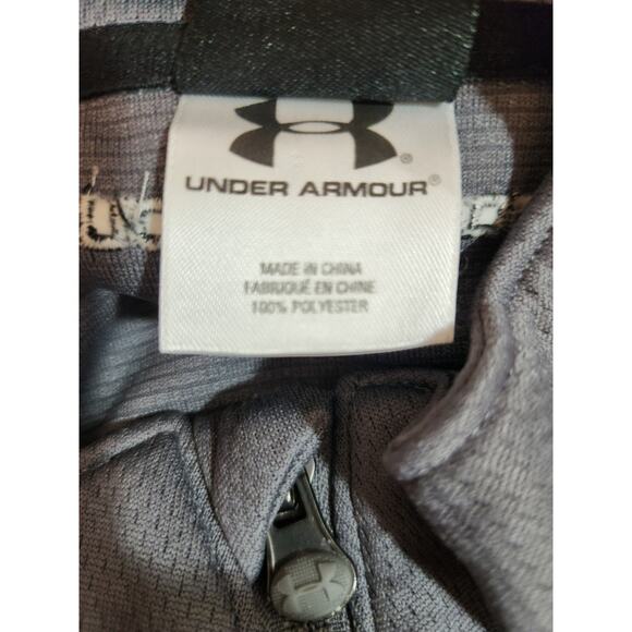 Under Armour Jacket Mens Large Gray Soft Shell Long Sleeve Zip Athleisure Bomber - Picture 13 of 13